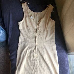 Yellow zip up bodycon dress